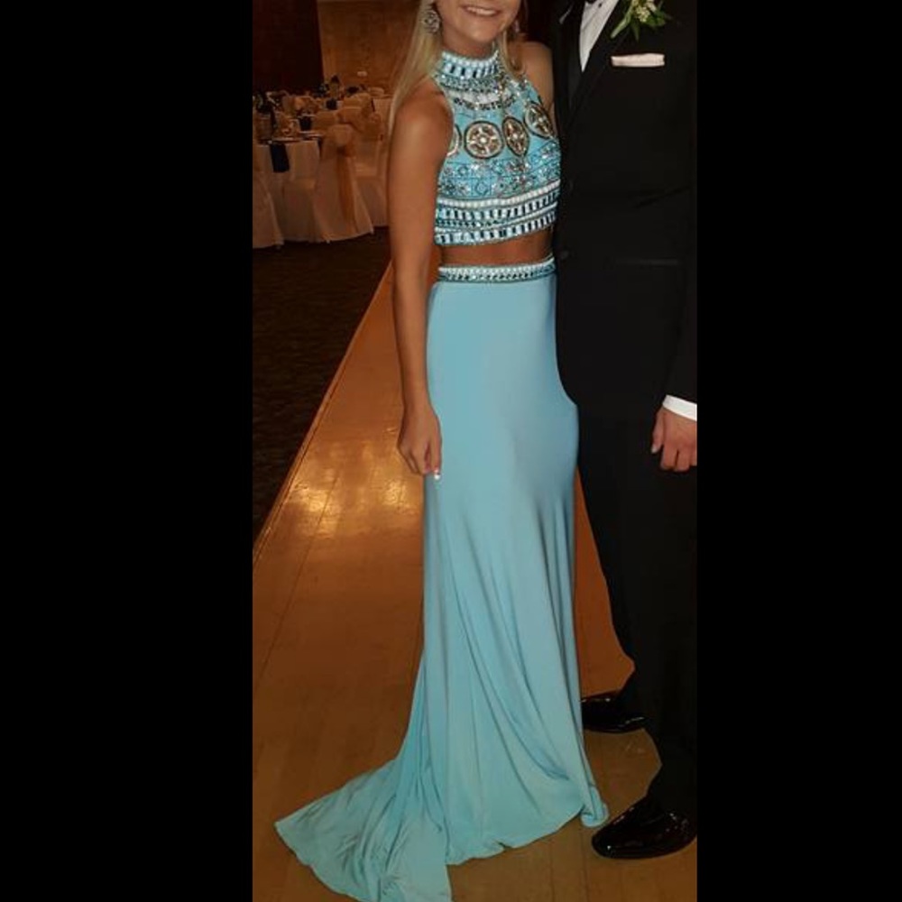 Sherri Hill Blue Prom Dress